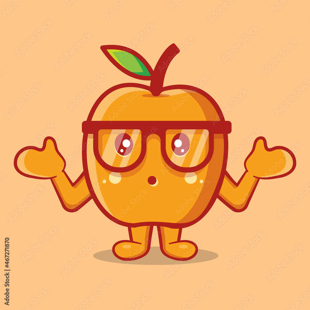 cute apricot mascot with confused expression isolated cartoon in flat style cute apricot mascot with confused expression isolated cartoon in flat style