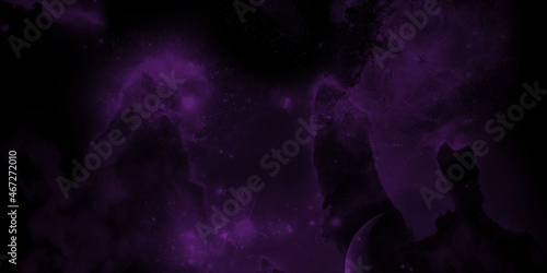 colorful space, abstract background with galaxy and stars © Ravenzcore