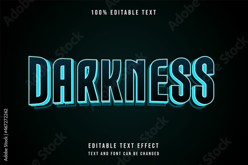 Darkness 3 dimensions editable text effect modern blue neon text style