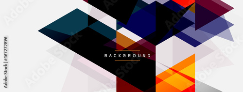 Color triangles composition, geometric abstract background. Techno or business concept, pattern for wallpaper, banner, background, landing page