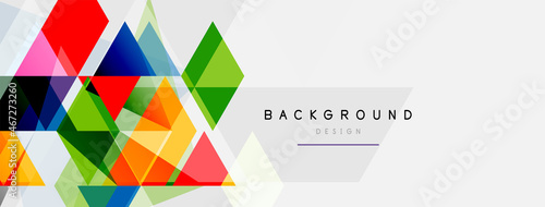 Color triangles composition, geometric abstract background. Techno or business concept, pattern for wallpaper, banner, background, landing page