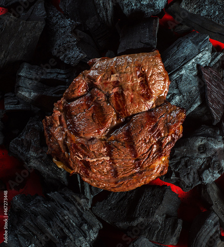 Steak on coals