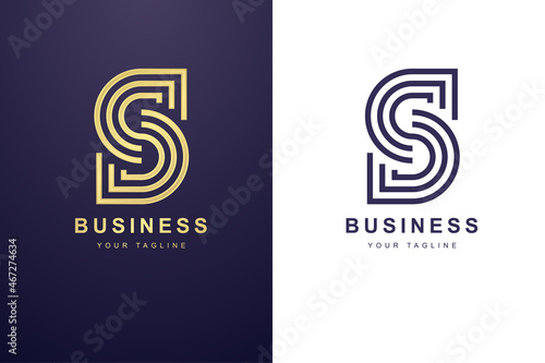 Initial Letter S Logo For Business or Media Company.