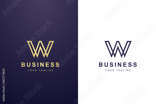 Initial Letter W Logo For Business or Media Company.