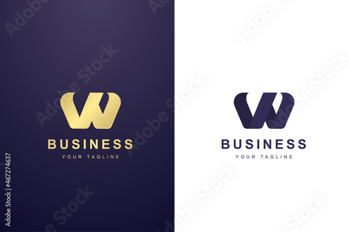 Initial Letter W Logo For Business or Media Company.
