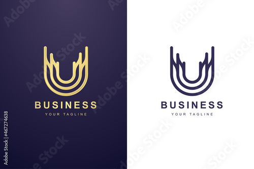 Initial Letter U Logo For Business or Media Company.