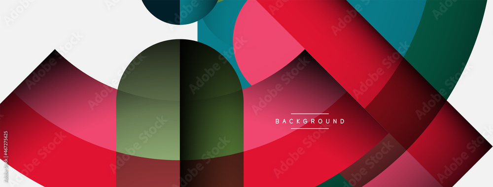 Geometric abstract background. Round shapes, circles, lines composition for wallpaper banner background or landing page Geometric abstract background. Round shapes, circles, lines composition for wallpaper banner background or landing page