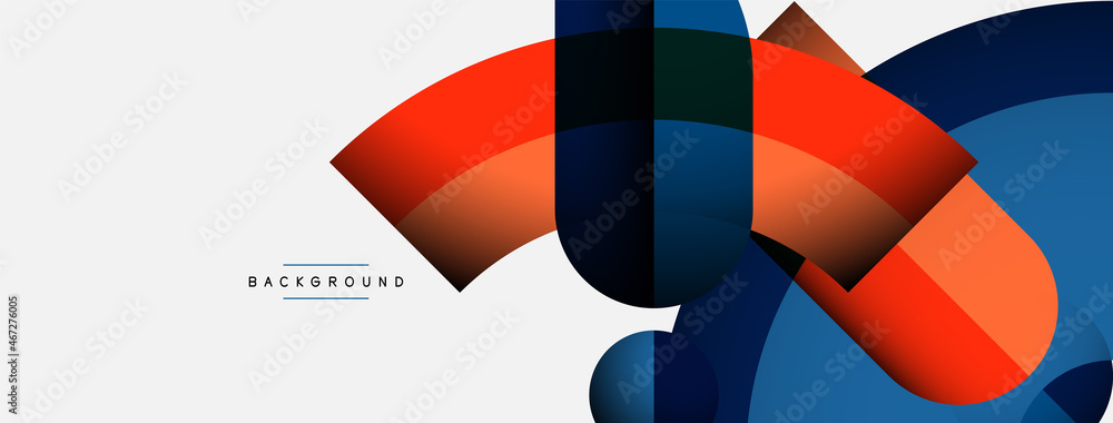 Geometric abstract background. Round shapes, circles, lines composition for wallpaper banner background or landing page Geometric abstract background. Round shapes, circles, lines composition for wallpaper banner background or landing page