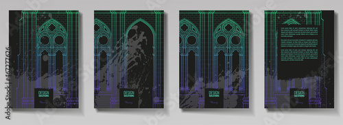 Gothic architecture. For background page, brochure template, booklet, flyer.