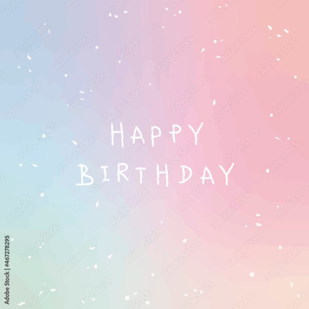 White happy birthday typography on pastel background vector White happy birthday typography on pastel background vector