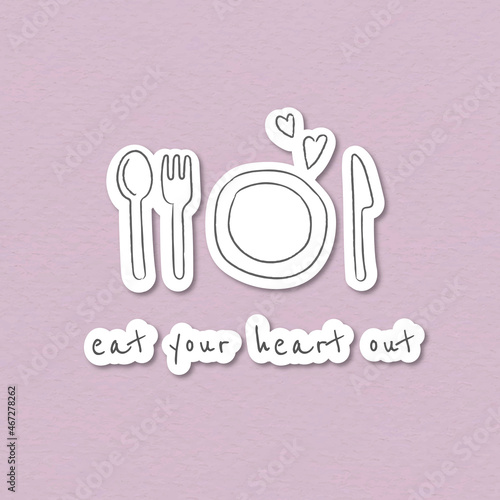 Cute cuttlery and plate set design element