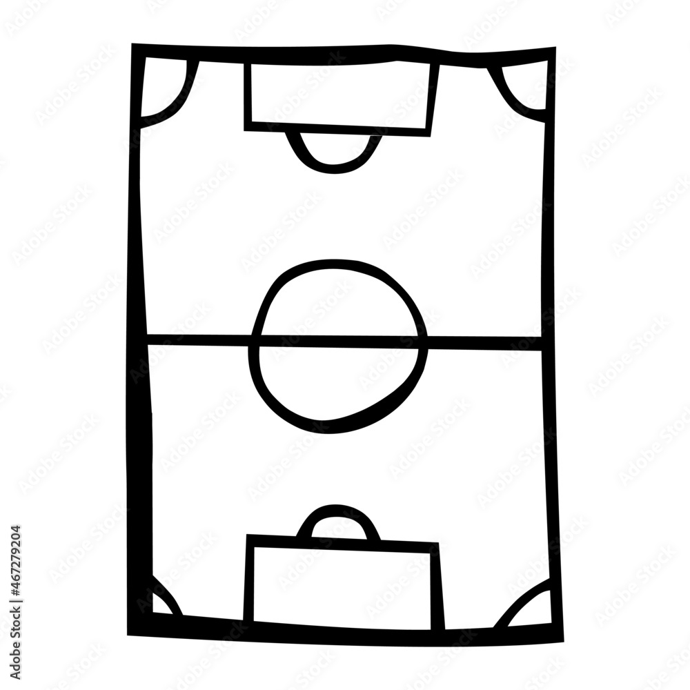 soccer field of sport hand drawn illustration soccer field of sport hand drawn illustration