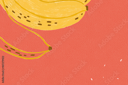 Banana fruit on a red background design resource