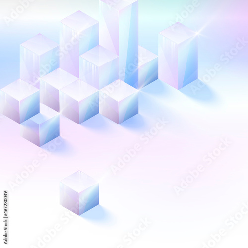 3D cube abstract design vector