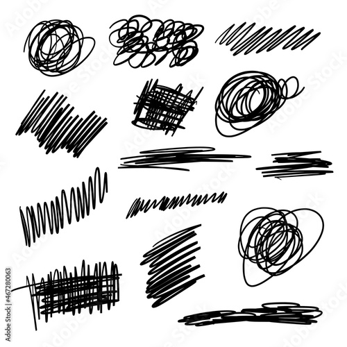 Set of Scribble Vector Editable. Useful for comic, business presentation, branding package, sketch, web background, banner, book cover. Vector illustration and editable file.