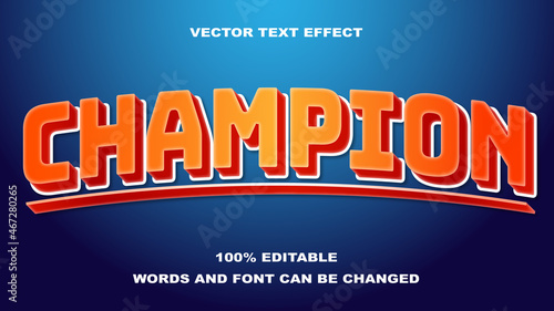 CHAMPION STYLE EDITABLE TEXT EFFECT
