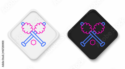 Line Honey dipper stick icon isolated on white background. Honey ladle. Colorful outline concept. Vector