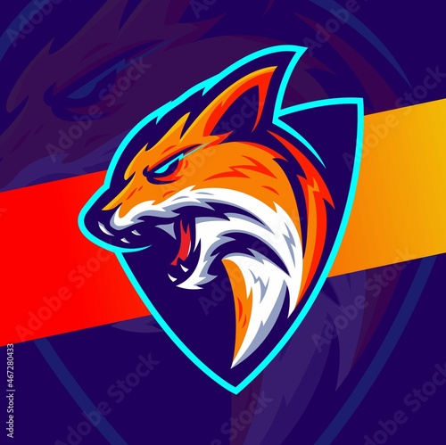 fox mascot illustration character great designs for esport logo and sport