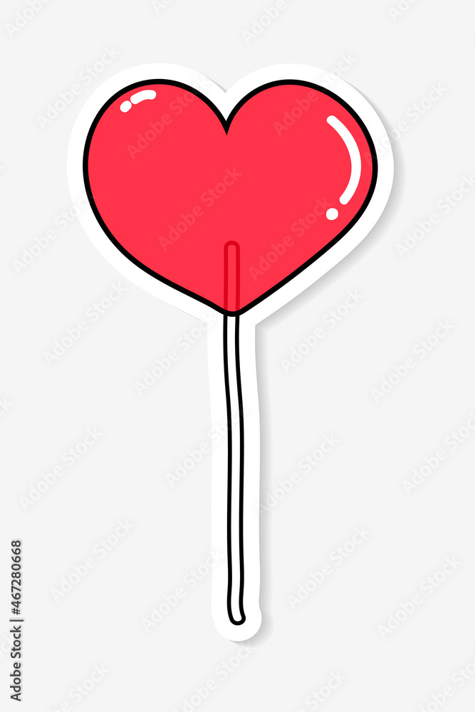 Red heart-shaped lollipop vector Red heart-shaped lollipop vector