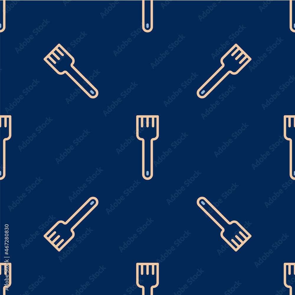 Line Fork icon isolated seamless pattern on blue background. Cutlery symbol. Vector Line Fork icon isolated seamless pattern on blue background. Cutlery symbol. Vector