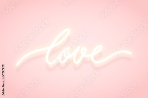 Love neon word on pink background vector