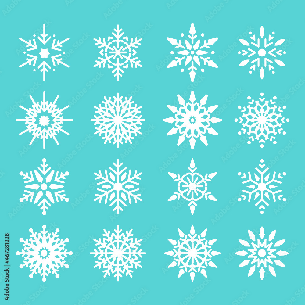 set of snowflakes vector icon logo set of snowflakes vector icon logo