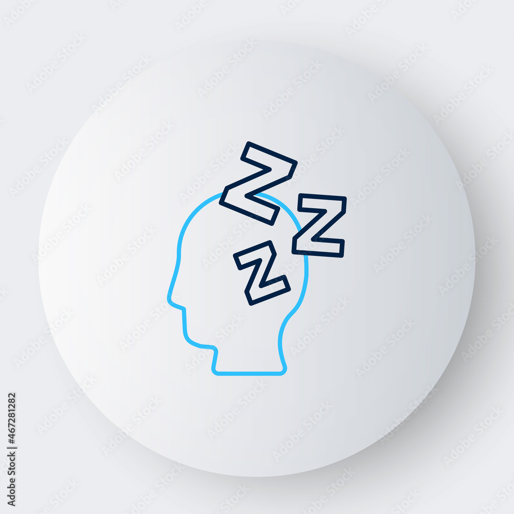 Line Dreams icon isolated on white background. Sleep, rest, dream concept. Resting time and comfortable relaxation. Colorful outline concept. Vector Line Dreams icon isolated on white background. Sleep, rest, dream concept. Resting time and comfortable relaxation. Colorful outline concept. Vector