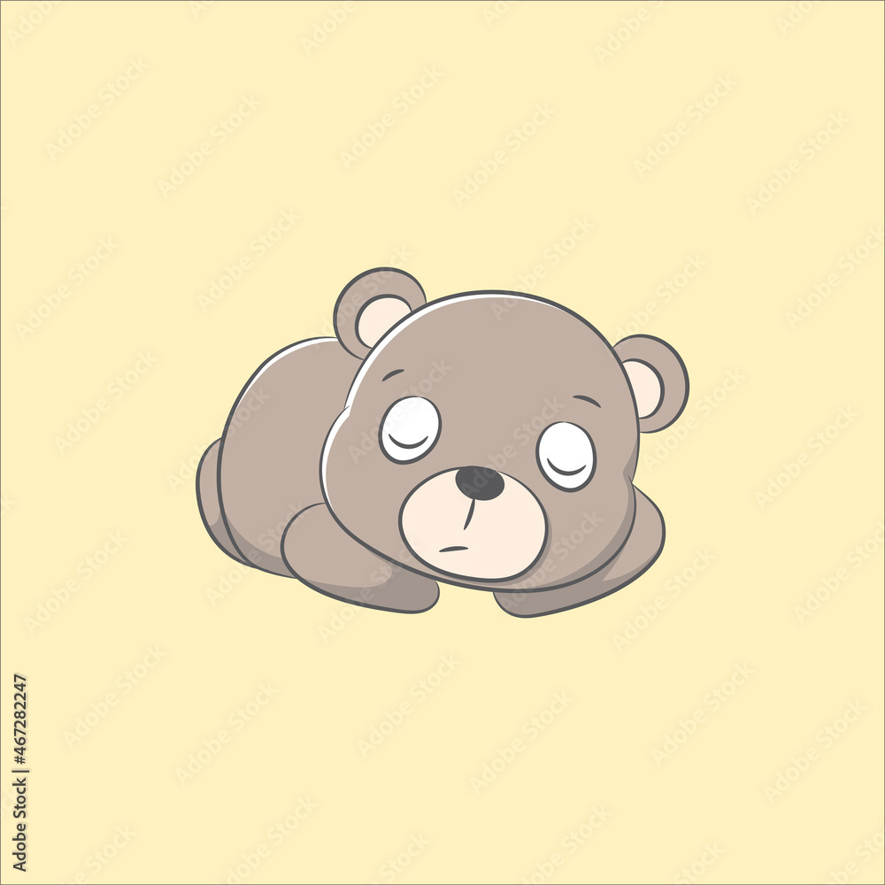 Bear character is sleeping soundly Bear character is sleeping soundly