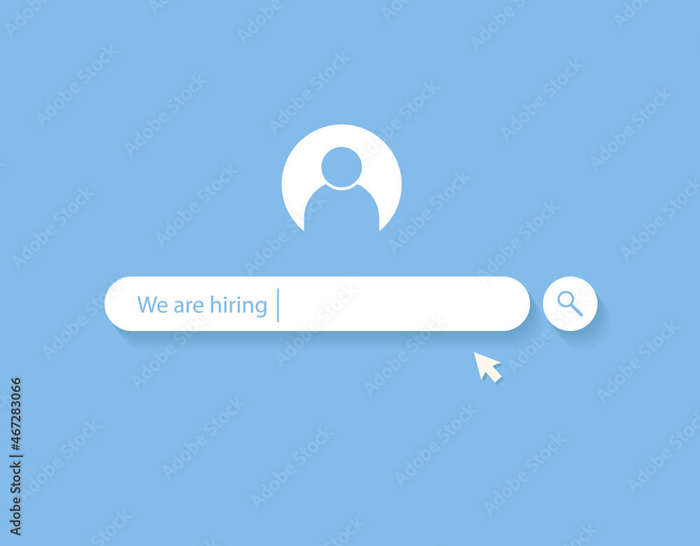 We are hiring. Human resources and recruitment. Search bar design. job vacancy concept. Vector illustration. We are hiring. Human resources and recruitment. Search bar design. job vacancy concept. Vector illustration.