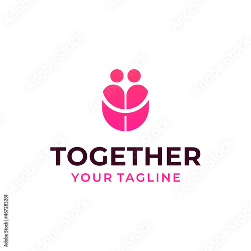 Love and family people together logo design