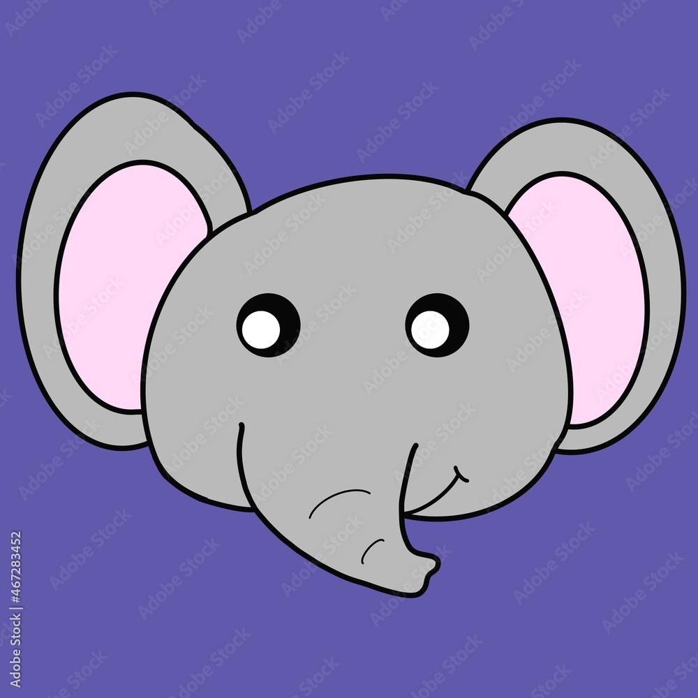 Fototapeta premium the face of a large gray elephant with ears
