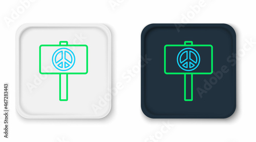 Line Peace icon isolated on white background. Hippie symbol of peace. Colorful outline concept. Vector