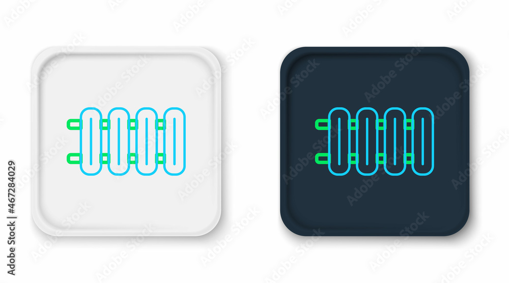 Line Heating radiator icon isolated on white background. Colorful outline concept. Vector Line Heating radiator icon isolated on white background. Colorful outline concept. Vector