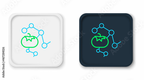 Line Genetically modified food icon isolated on white background. GMO fruit. Colorful outline concept. Vector