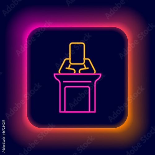 Glowing neon line Judge icon isolated on black background. Colorful outline concept. Vector