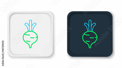 Line Fresh beet with leaf icon isolated on white background. Natural Root. Vegetable Ingredient for food. Colorful outline concept. Vector