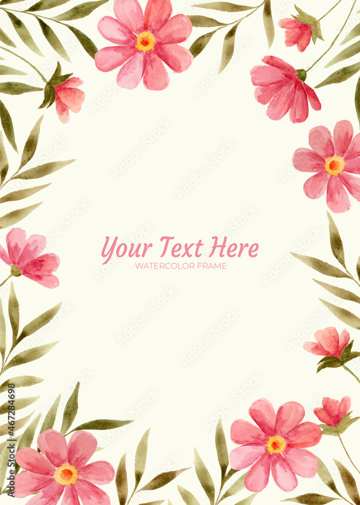 Hand painted of flower watercolor as background frame. Hand painted of flower watercolor as background frame.