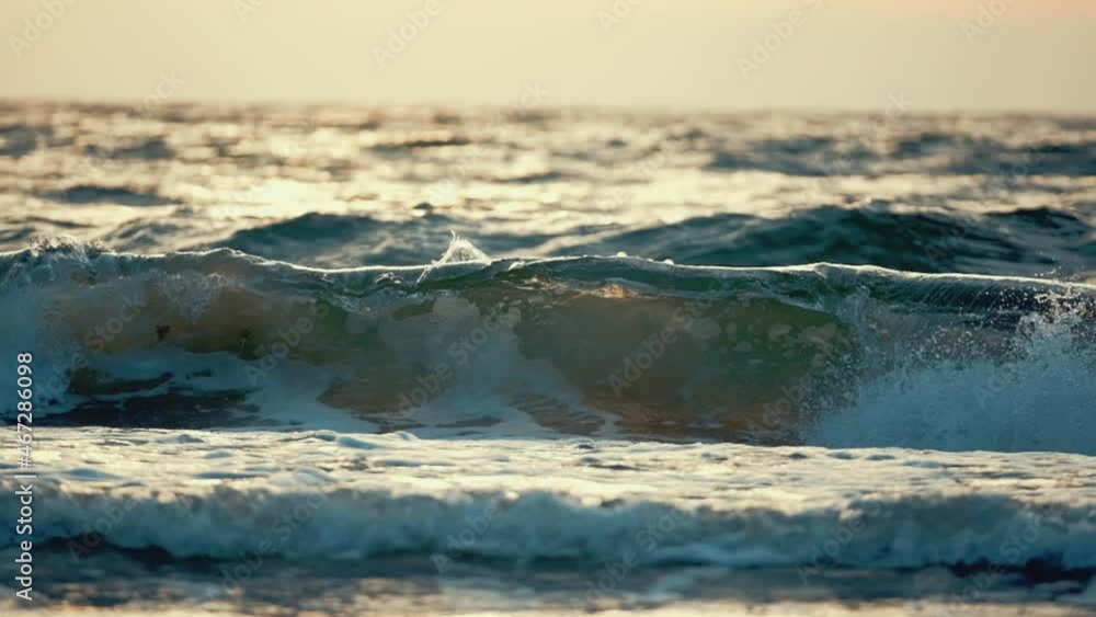 Waves crashing on sea shore in slowmotion Waves crashing on sea shore in slowmotion