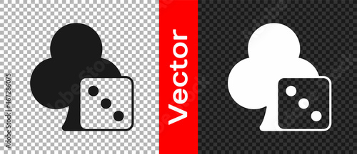 Black Game dice icon isolated on transparent background. Casino gambling. Vector