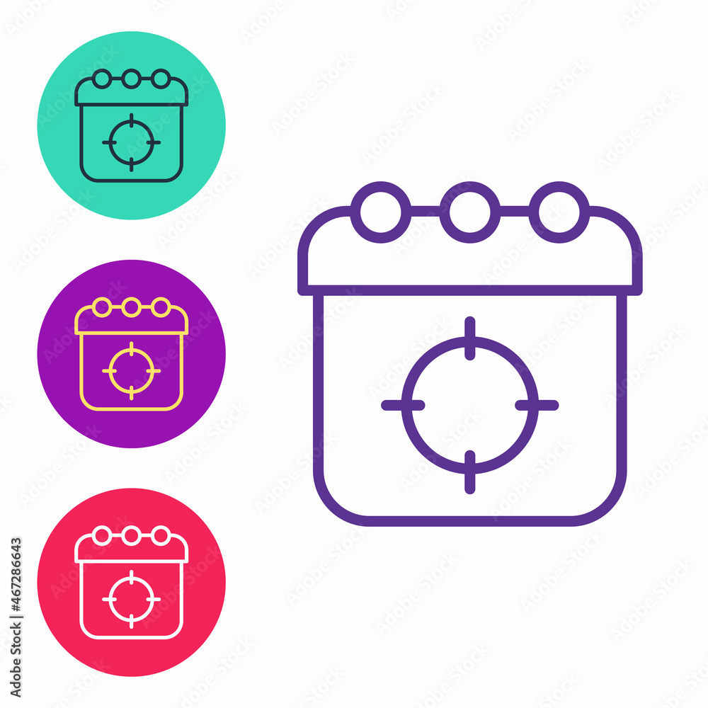 Set line Target sport icon isolated on white background. Clean target with numbers for shooting range or shooting. Set icons colorful. Vector Set line Target sport icon isolated on white background. Clean target with numbers for shooting range or shooting. Set icons colorful. Vector