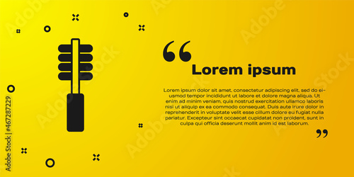 Black Toilet brush icon isolated on yellow background. Cleaning service concept. Vector