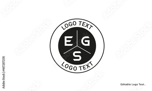 Vintage Retro EGS Letters Logo Vector Stamp	 photo