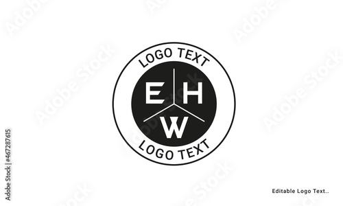 Vintage Retro EHW Letters Logo Vector Stamp 