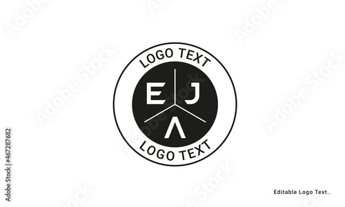 Vintage Retro EJA Letters Logo Vector Stamp	 photo