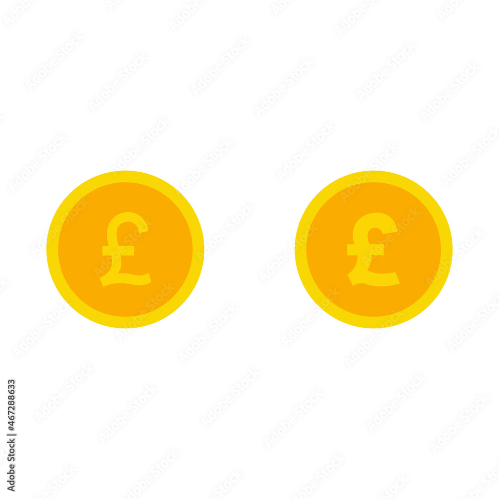 Poundcoin, gold coin symbol with pound icon Poundcoin, gold coin symbol with pound icon