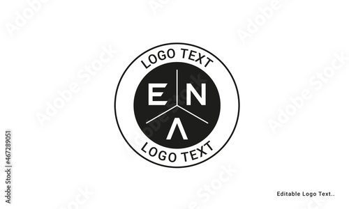 Vintage Retro ENA Letters Logo Vector Stamp 