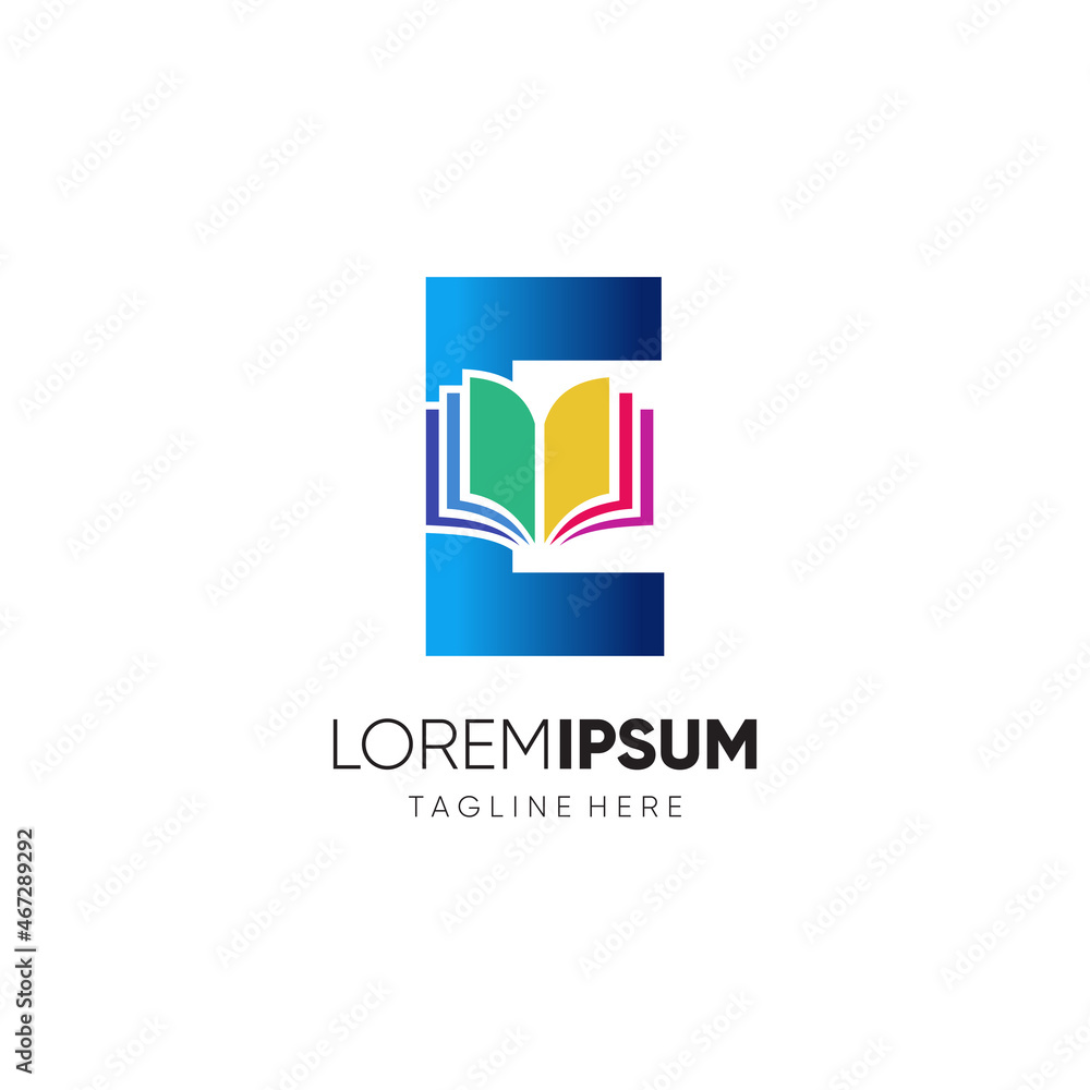 Letter E Book Logo Design Vector Icon Graphic Illustration Emblem Background Template Letter E Book Logo Design Vector Icon Graphic Illustration Emblem Background Template