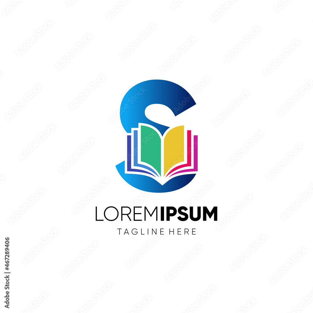 Letter S Book Logo Design Vector Icon Graphic Illustration Emblem Background Template Letter S Book Logo Design Vector Icon Graphic Illustration Emblem Background Template