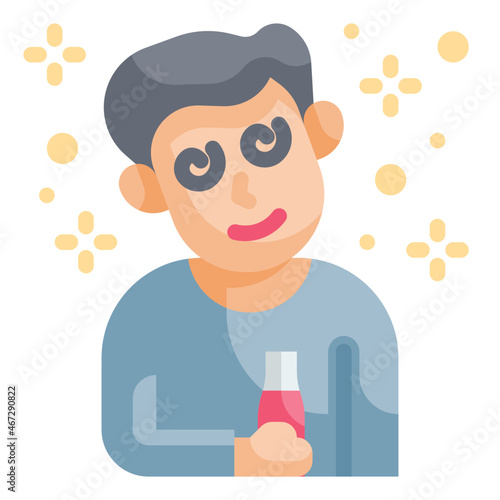 alcoholism flat icon