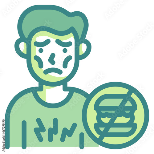 anorexia blue line icon